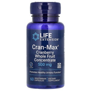 라이프 익스텐션, Cran-Max, 크랜베리 통과일 농축액, 500 mg, 60 식물성 캡슐 LEX-86206