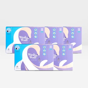 워시앤위시 드라이시트 건조기섬유유연제 건조기시트 딥코튼향 딥콘튼블러썸, 40매, 5개