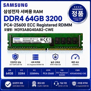 서버용 RAM DDR4 64GB 3200 PC4 25600 ECC REG M393A8G40AB2 CWE