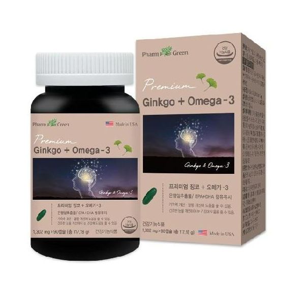 <b>팜그린</b>프리미엄 징코 + <b>오메가3</b> 90캡슐 3개월분