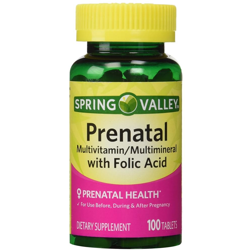 Spring Valley - 태아, 멀티비타민, 멀티미네랄, 100정 엽산