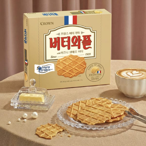[크라운] 버터와플 with 이즈니생메르 버터 316g