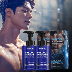 몽잘 맨즈 팍쿨 쿨링 바디워시 시원한 남성 바디클렌저 500ml, 2개