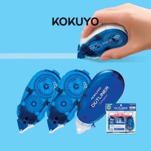 공식몰단독 일본 고쿠요 도트라이너 강점착 테이프풀 양면테이프 8.4mmx16m 3PCS 디스펜서+리필2개
