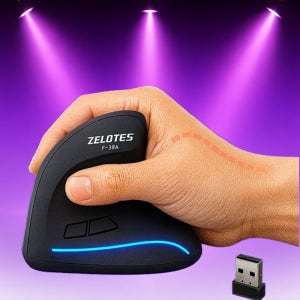 젤로테스 무소음 손이편한 버티컬 무선 마우스 인체공학 손목보호