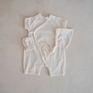 여름 신생아 배냇슈트 아기 베넷 가운 피카부 임신선물 지인 반팔 출산 세트 비커밍