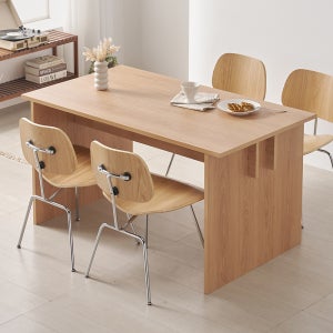 클래시코 오크 원목 2인 4인 사각 식탁 다이닝 카페테이블 1400mm, 아뜰리에오크