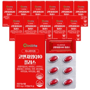지니라이프 코엔자임Q10 플러스 코큐텐 10중 기능성 30캡슐, 12개