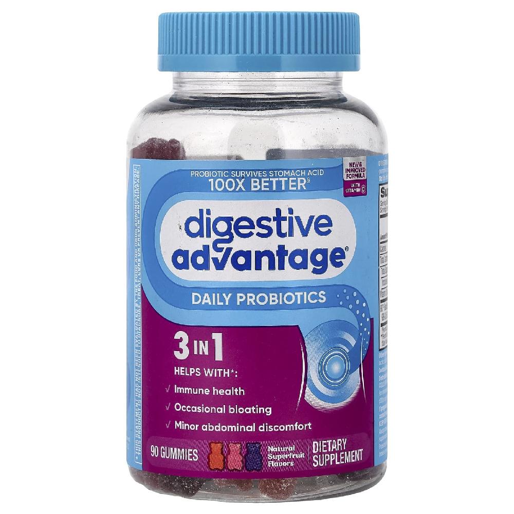 쉬프 Digestive <b>Advantage</b> 데일리 <b>프로바이오틱</b> 과일 구미젤리 90개 1개