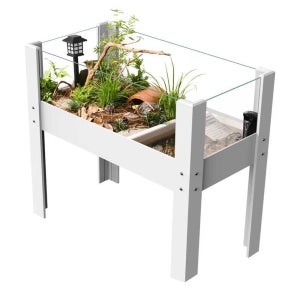 대형 거북이 어항 수생육지 분리형 사육상자 반수생 80cm +바퀴