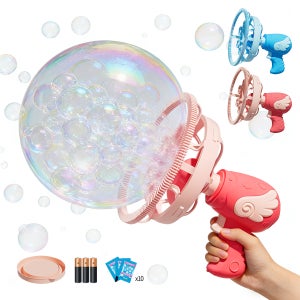엔젤 버블건 자동 장난감 자동버블건 기계 버블머신 축제 핑크