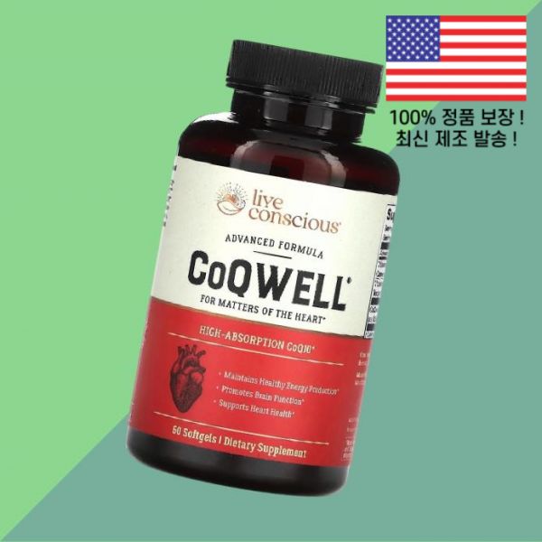 <b>라이브</b> 컨시어스 코큐웰 60 소프트젤 캡슐 <b>Live Conscious</b> CoQWell Softgels