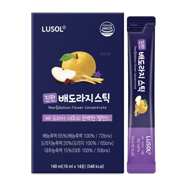 [루솔] 진한 배도라지스틱 (14포) 국산 100% 이지컷포장 환절기 건강즙