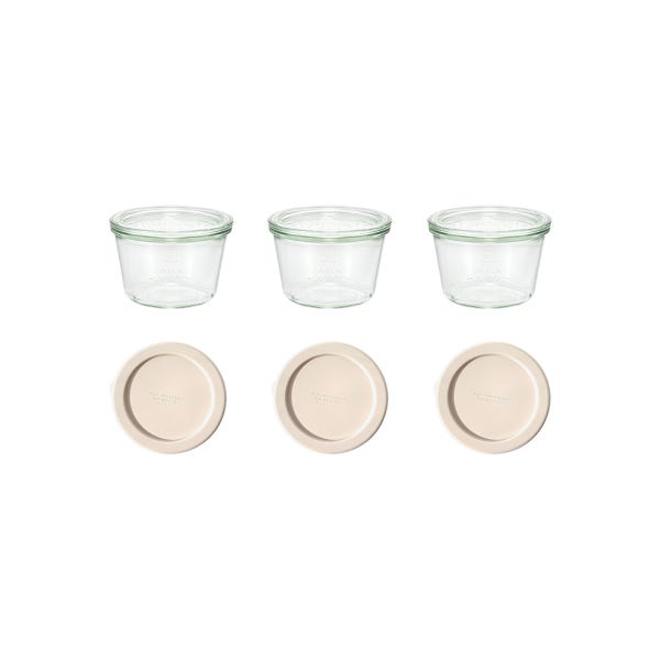 WECK 몰드 370ml WE741 3개 / 실리콘뚜껑3개 포함