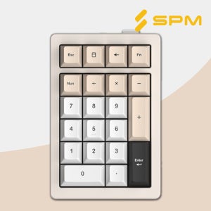 [무선] SPM AL21W 풀알루미늄 숫자 키보드 넘 넘버 아이보리, 저소음 목새축