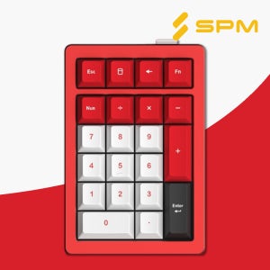 [무선] SPM AL21W 풀알루미늄 숫자 키보드 넘 넘버 레드, 화이트 몽돌축