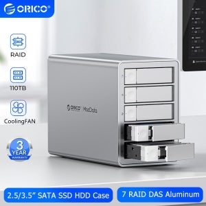 ORICO 4/5베이 하드 드라이브 인클로저 RAID 2.5/3.5인치 SATA SSD HDD 스토리지 박스 도킹 스테이션 USB 3.0 확장 150W DAS (맥용)