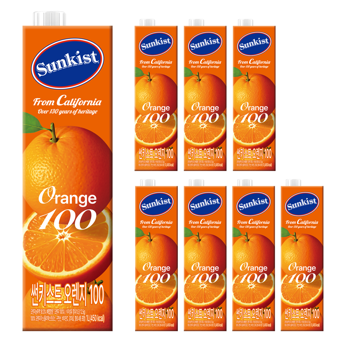 썬키스트 오렌지 100 1L x 8입 (9,480원) (무료)