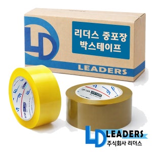 LEADERS 박스테이프 포장용 50개, 48mmx50m, 투명