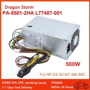 새로운 100-240V HP 480 G3 G4 500W 전원 공급 장치 L77487-001 PA-5501-2HA PCG007