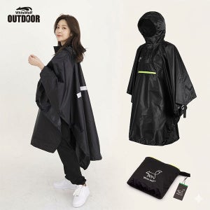 화이트울프 다용도 등산 우의 비옷 판초 우비 경량 캠핑 낚시용 도롱이 배달