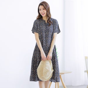 [우일인견] 여성 여름 인견 데일리 반팔 캉캉원피스