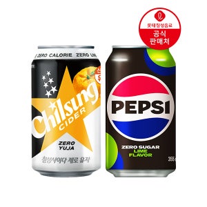 [본사] 칠성사이다제로 유자 355ml 24캔+펩시제로슈거 라임 355ml 24캔