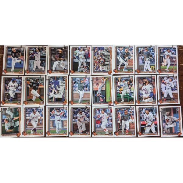 Topps Total 뉴욕 메츠 2025 탑스 프란시스코 린도르 후안 소토 피트 알론소가 루이스엔젤 아쿠냐 루키 카드 플러스와 함께하는 민트 24 핸드 콜레이티드 팀 세트 완성
