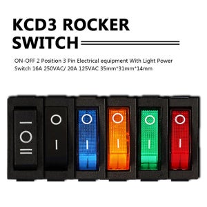 KCD3 로커 스위치 250V 16A 전기 위치 ON OFF 22 LED 220V 20A