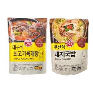 오뚜기 대구식 쇠고기육개장 +부산식 돼지국밥 1+1 팬트리 맛집 캠핑음식 간편식 500g 1세트