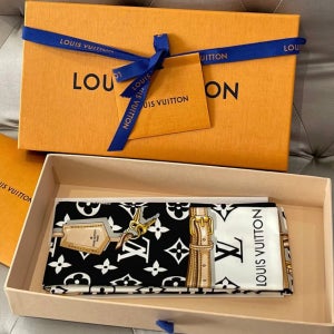 루이비통 모노그램 컨피덴셜 방도 스카프 블랙 M78656