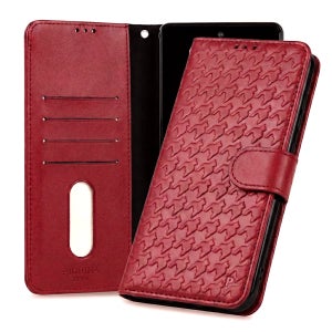 국내 생산 폰누리 천연소가죽 카드 지갑 다이어리 케이스 하운드 버건디, LG Q92