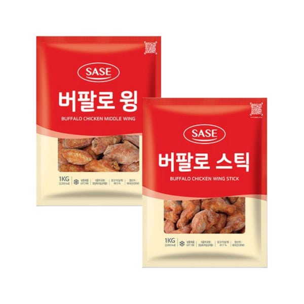 사세 버팔로윙 버팔로스틱 1kg 냉동치킨 윙봉 닭날개튀김