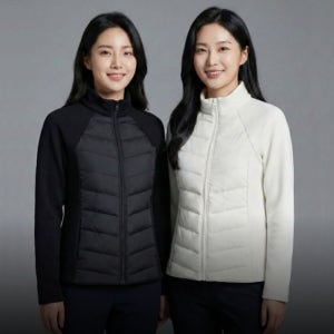주머니없는 여성 겨울 슬림 라이트 다운 재킷 패딩