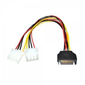 엠비에프 MBF SATA POWER 4PIN Y CABLE 25CM (SATA POWER to 대4P) [고급포장] (MBF-SATA-P25YRE-A)