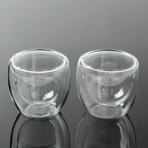 이중유리 찻잔 세트 2인용 미니 유리잔 80ml