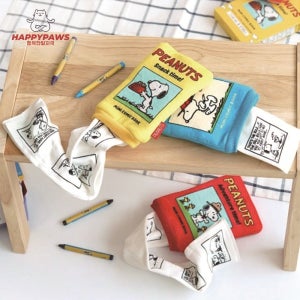 리스독 강아지 장난감 무독성 소리나는 스누피 미니 북 포켓 토이 애견 인형