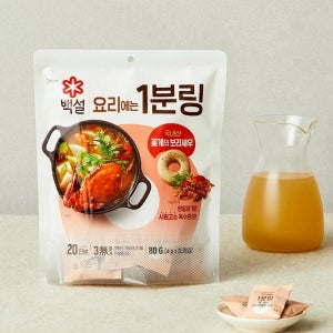 [국내산 100%] 1분링 간편한 코인육수 꽃게와 보리새우, 80g, 1개