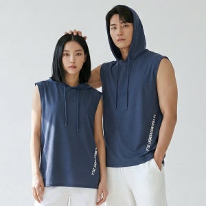 여름 무브먼트 그래픽 나염 남성 후드 민소매 나시 티셔츠 (U7SS24)