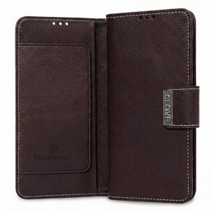 국내 생산 폰누리 가죽 카드 지갑 다이어리 케이스 윙 다크브라운, LG V30-V30S-V35-V35플러스 공용