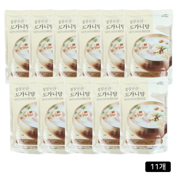 [홈쇼핑] 정성곳간 강순의 도가니탕 800g 11팩 명인 국내산 국산 실온 간편식