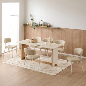 포세린 세라믹식탁 디자인 원목 식탁테이블 멜로우 2000mm, 클라우드펄