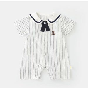 유아 아기옷 여름옷 실내복 외출복 뚜유 리본곰 스트라이트 줄무늬 바디슈트
