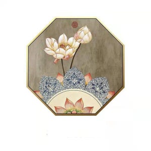 인테리어 A. 산과 봉우리 3655, A. 팔각형 40x40cm 무료배송, A. 골드 알루미늄 프레임 3.5cm, A. 마이크로 스프레이 기술