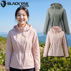 블랙야크 바람막이 여성 여름 자켓 후드 탈부착 스트링 냉감 기능성 등산 리프레쉬 자켓