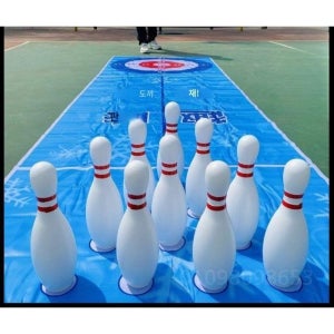 볼링핀 볼링공 세트 게임 운동회 간이볼링 스포츠 B. 성인 두껍고 무거운 모델 30cm 흰