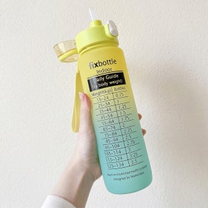 홈니크 1리터 빨대 보틀 물통 물병 원터치 다이어트 운동 사무실 물마시기 휴대용 픽스보틀