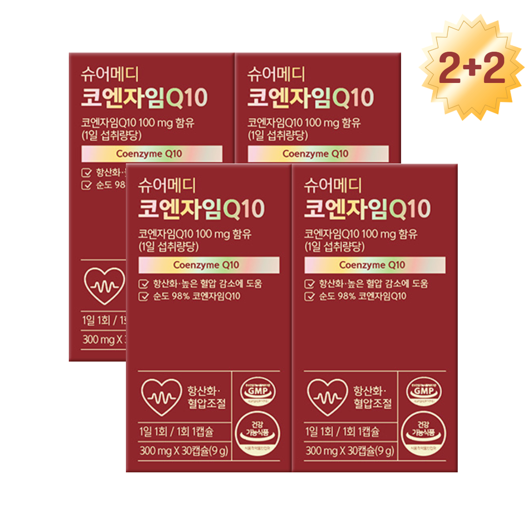 [2+2] 슈어메디 <b>코엔자임</b>Q10 30캡슐, 4개