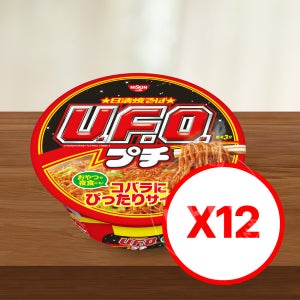닛신 UFO 야끼소바 쁘띠 야키소바 일본 컵라면 63g, 12개
