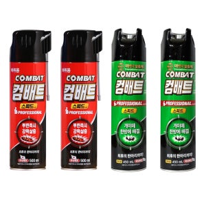 컴배트 개미약 스피드 에어졸 450ml x 2개 + 바퀴벌레약 스피드 에어졸 500ml x 2개